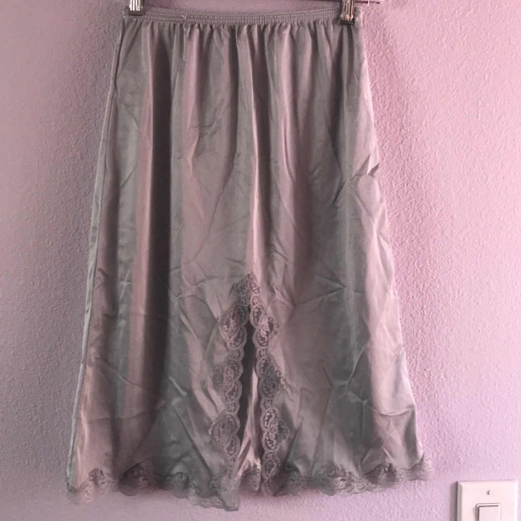 Vintage Silver Slip With Lace
